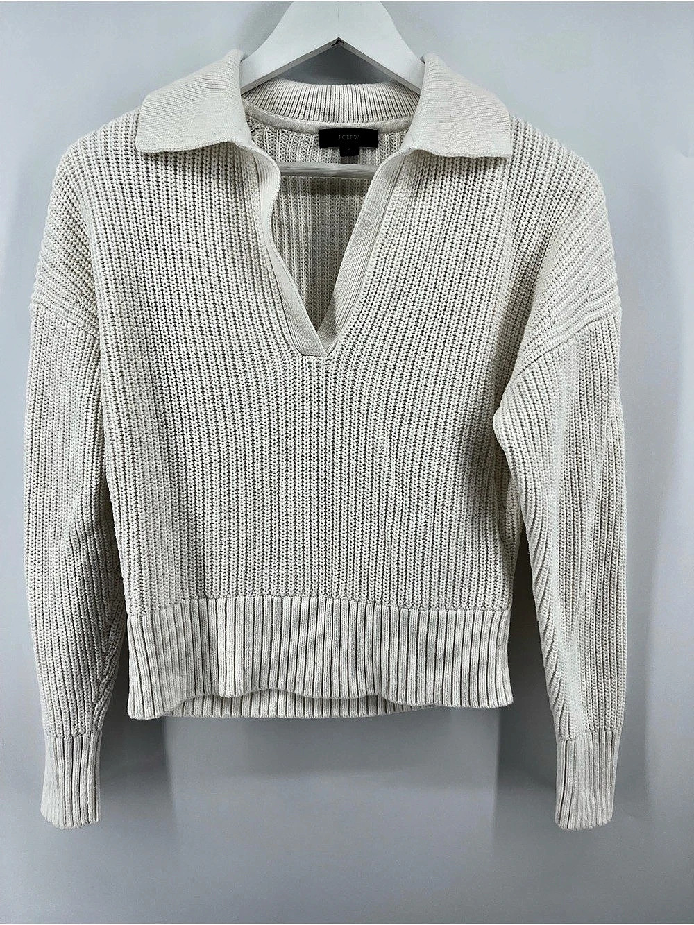 J.Crew Collared Cotton Beach Sweater Woman’s Size S